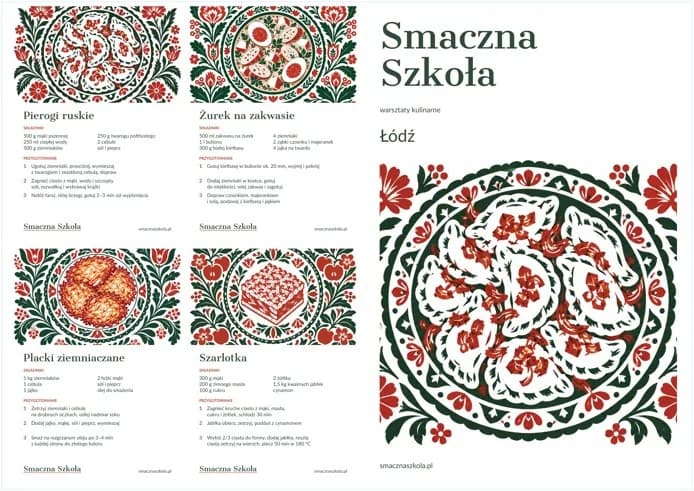 Przykładowy projekt: Plakat z przepisami 45×32 cm — warsztaty kulinarne