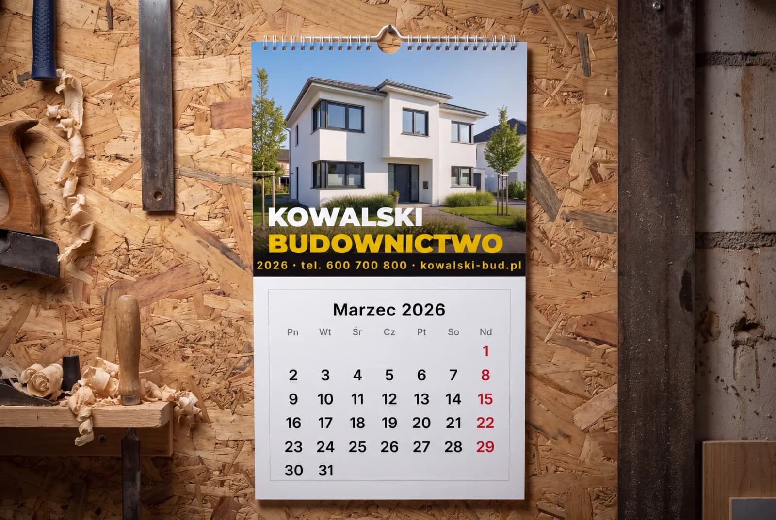 W warsztacie, na ścianie, cały rok