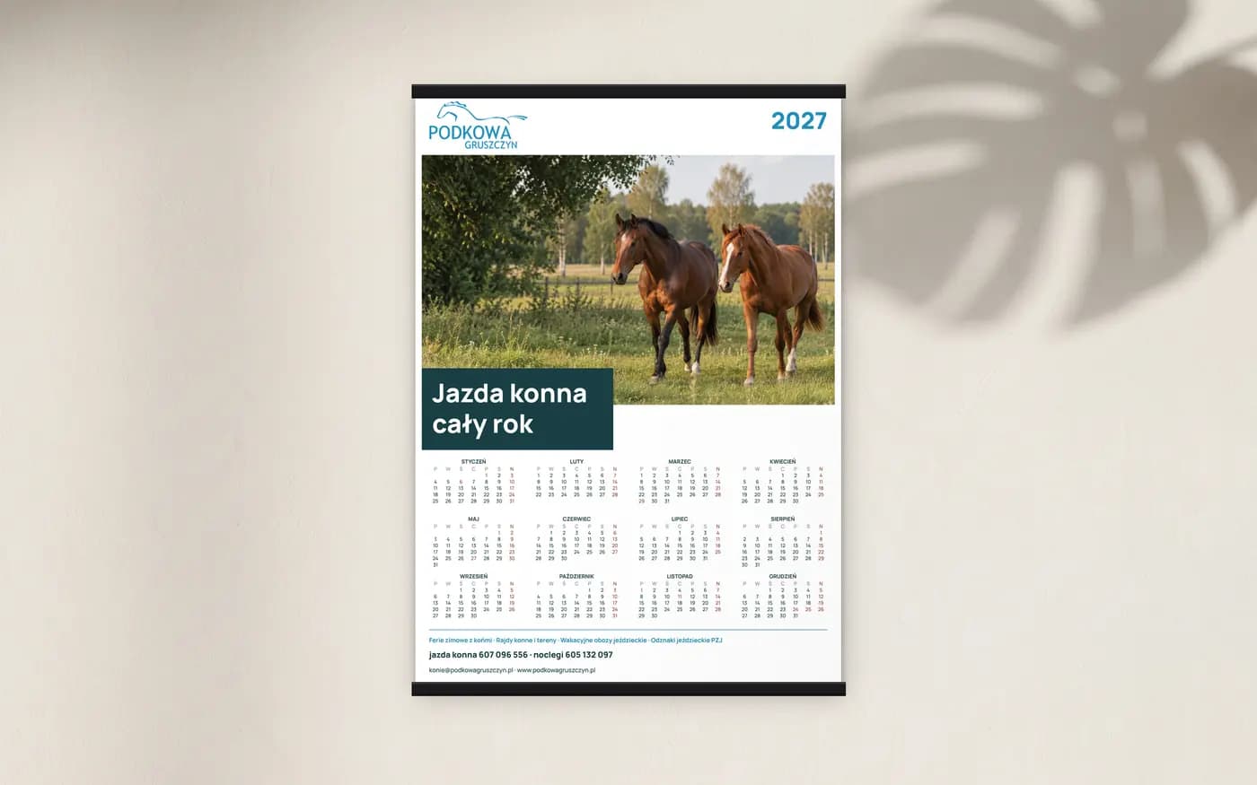 Kalendarze listwowane: wersja 1 projektu naszego zespołu