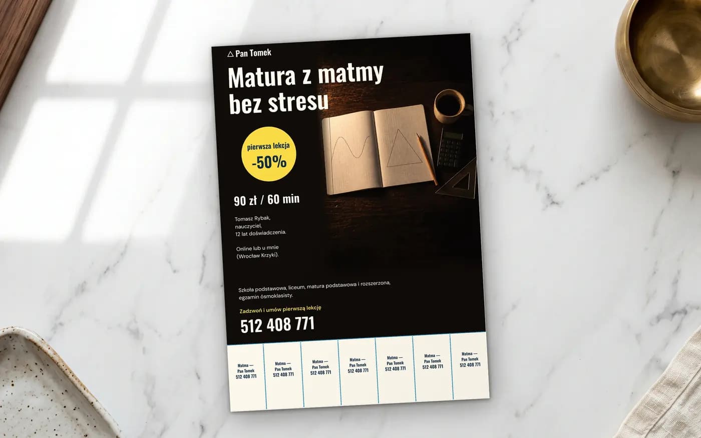 Ulotki z perforacją: wersja 2 projektu naszego zespołu