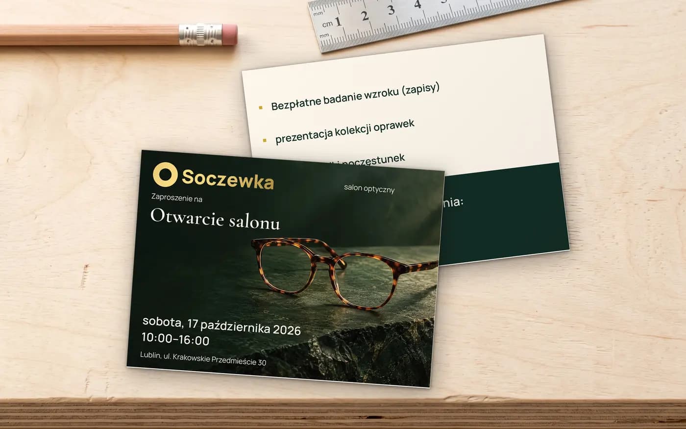 Zaproszenia: wersja 1 projektu naszego zespołu