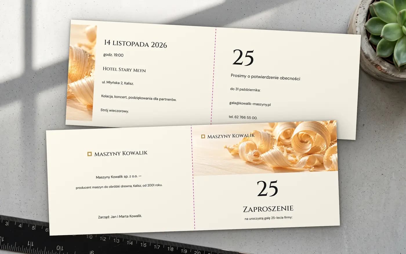 Zaproszenia składane: wersja 2 projektu naszego zespołu