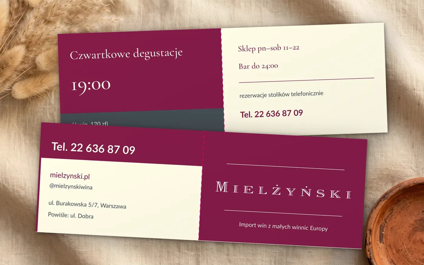 Wizytówki bigowane: wersja 3 projektu naszego zespołu