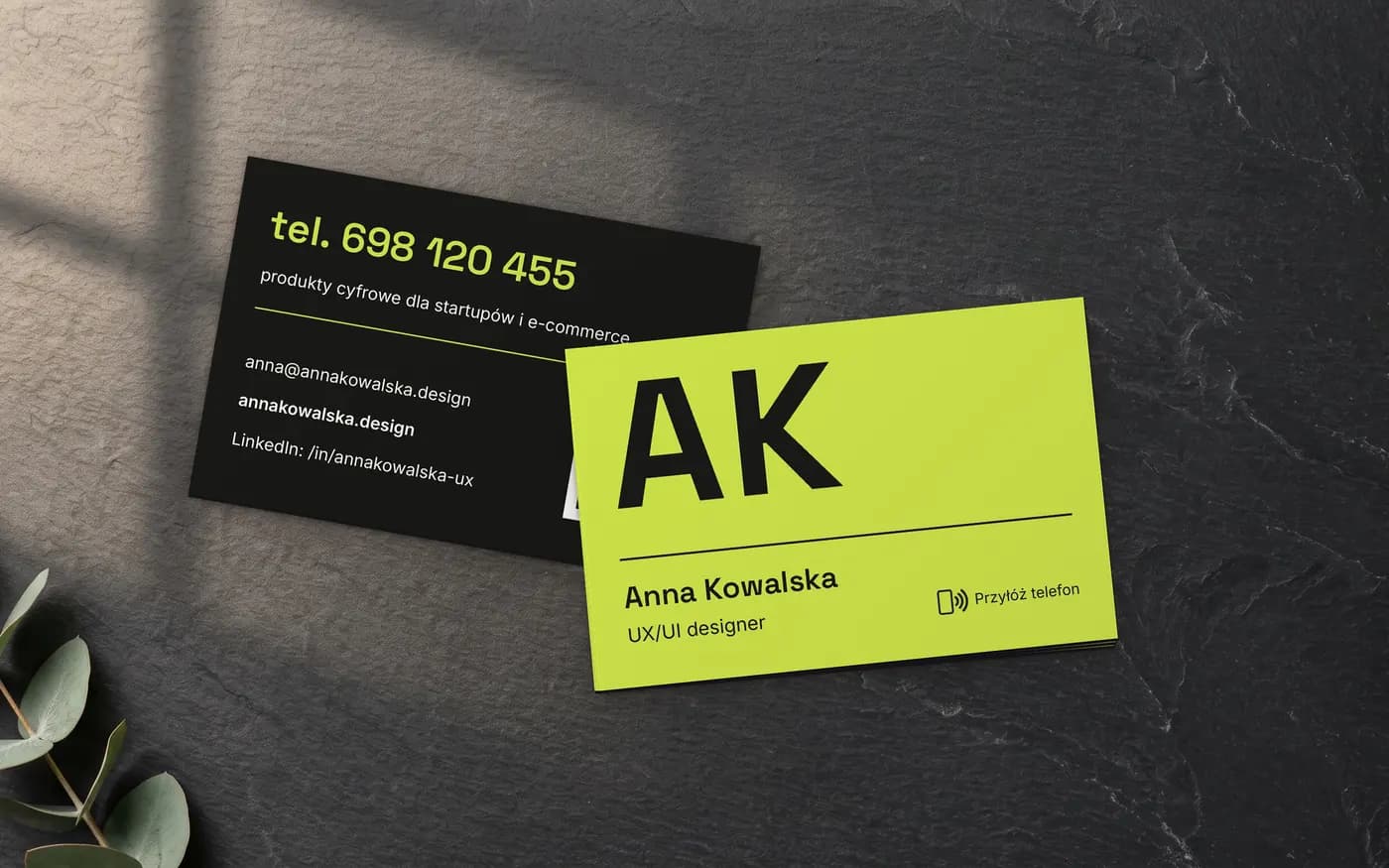 Wizytówki Multiloft NFC: wersja 1 projektu naszego zespołu